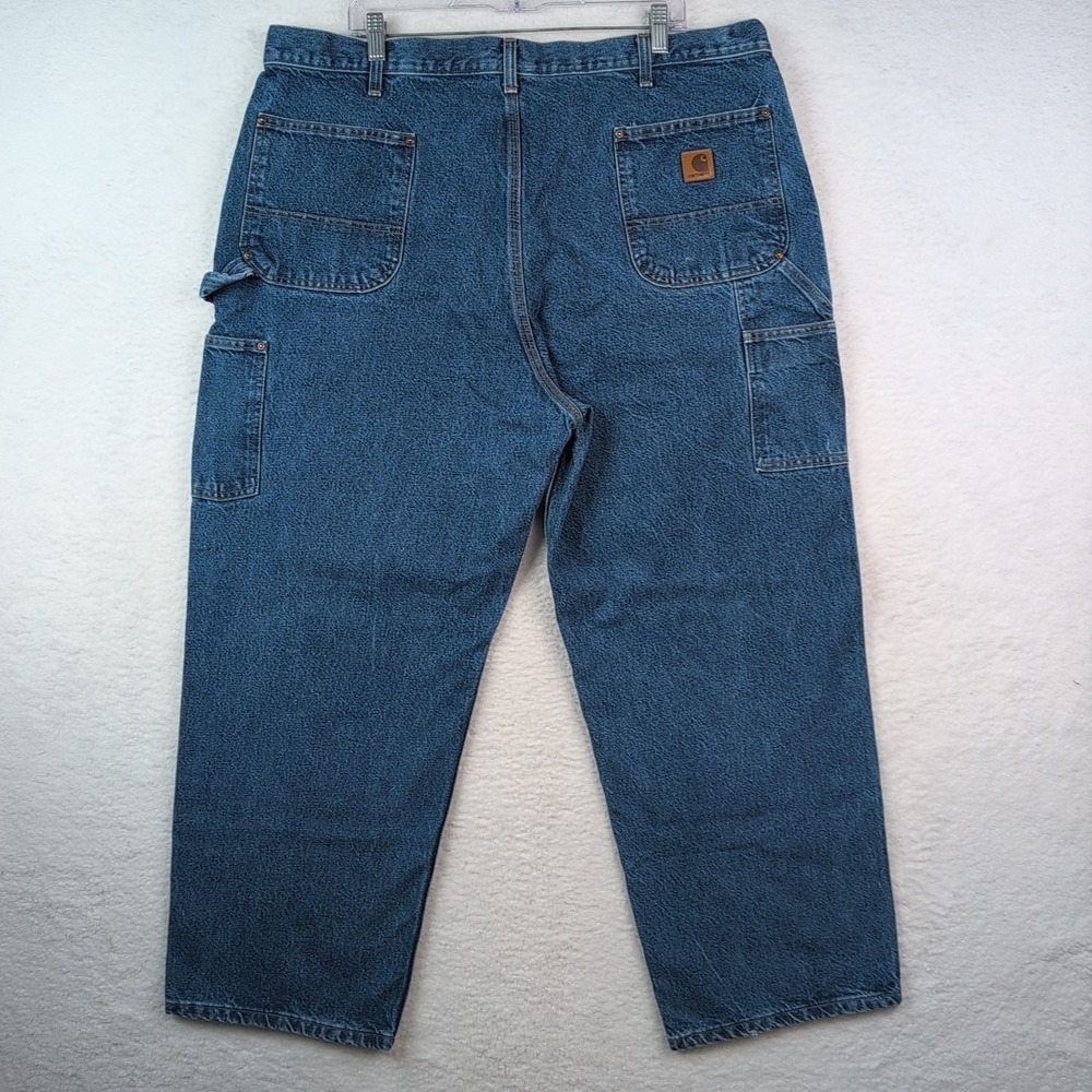 Carhartt Double Knee Pants Mens 42x30 Blue B73 DST Loose Original Fit - Picture 6 of 9